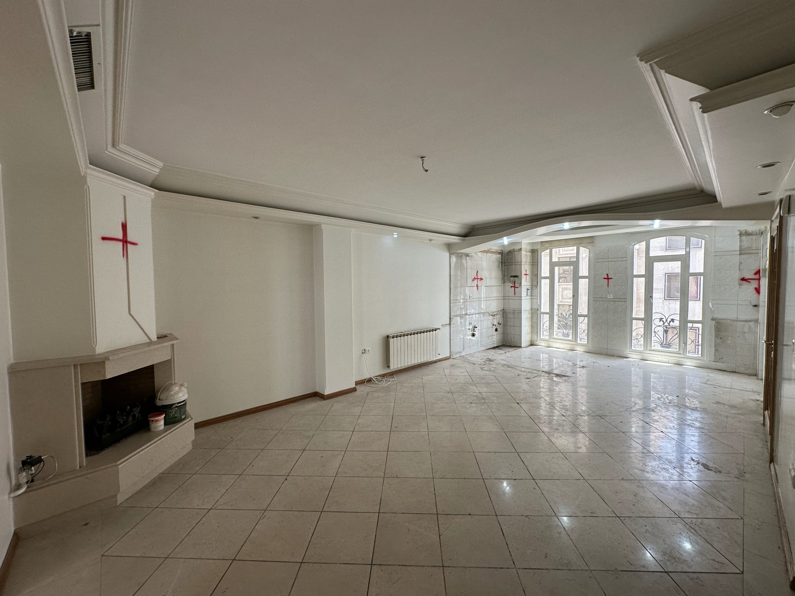 بازسازی واحد 75 متری سعادت اباد سالن 01 قبل