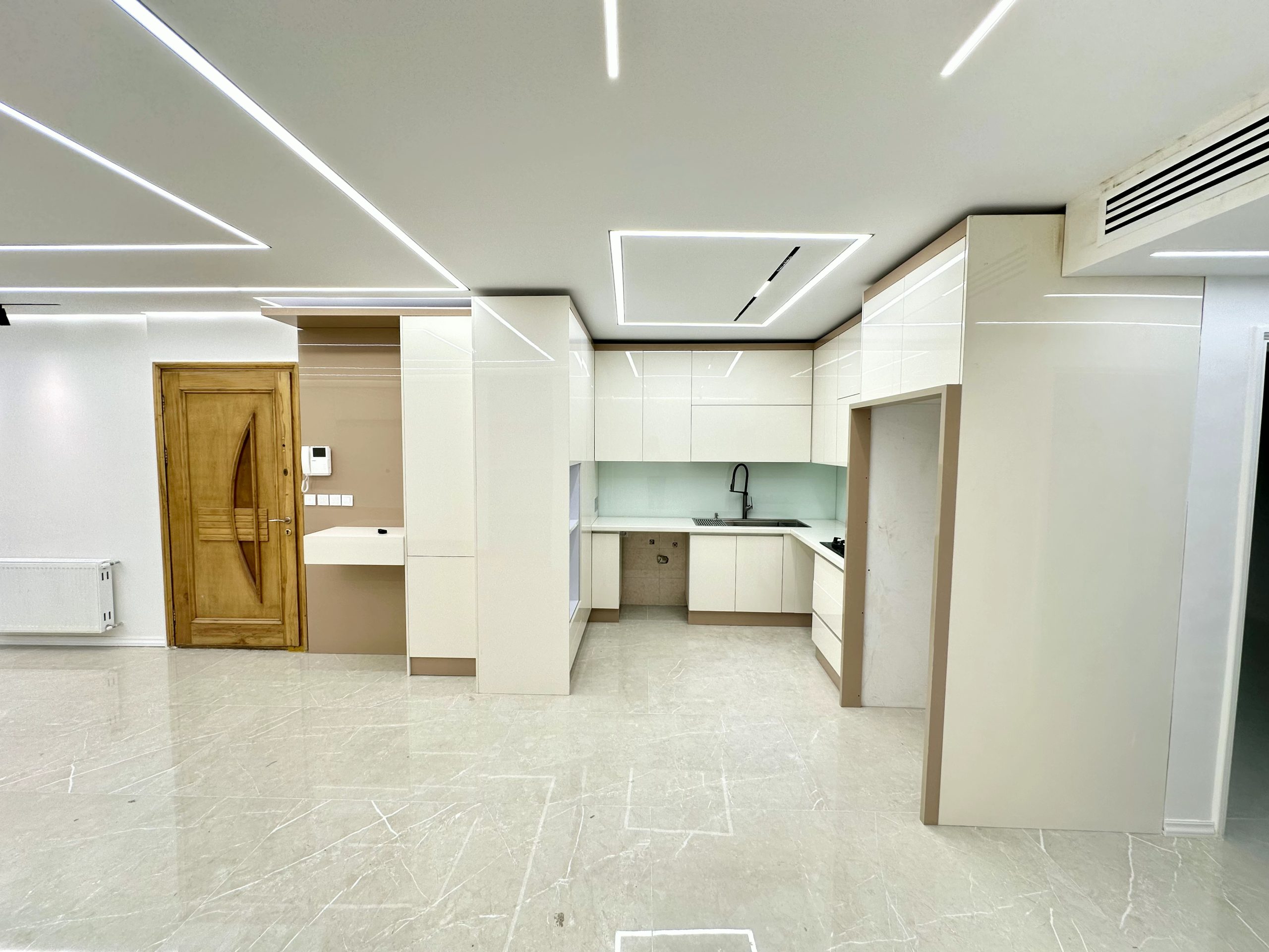 بازسازی واحد 75 متری سعادت اباد آشپزخانه بعد